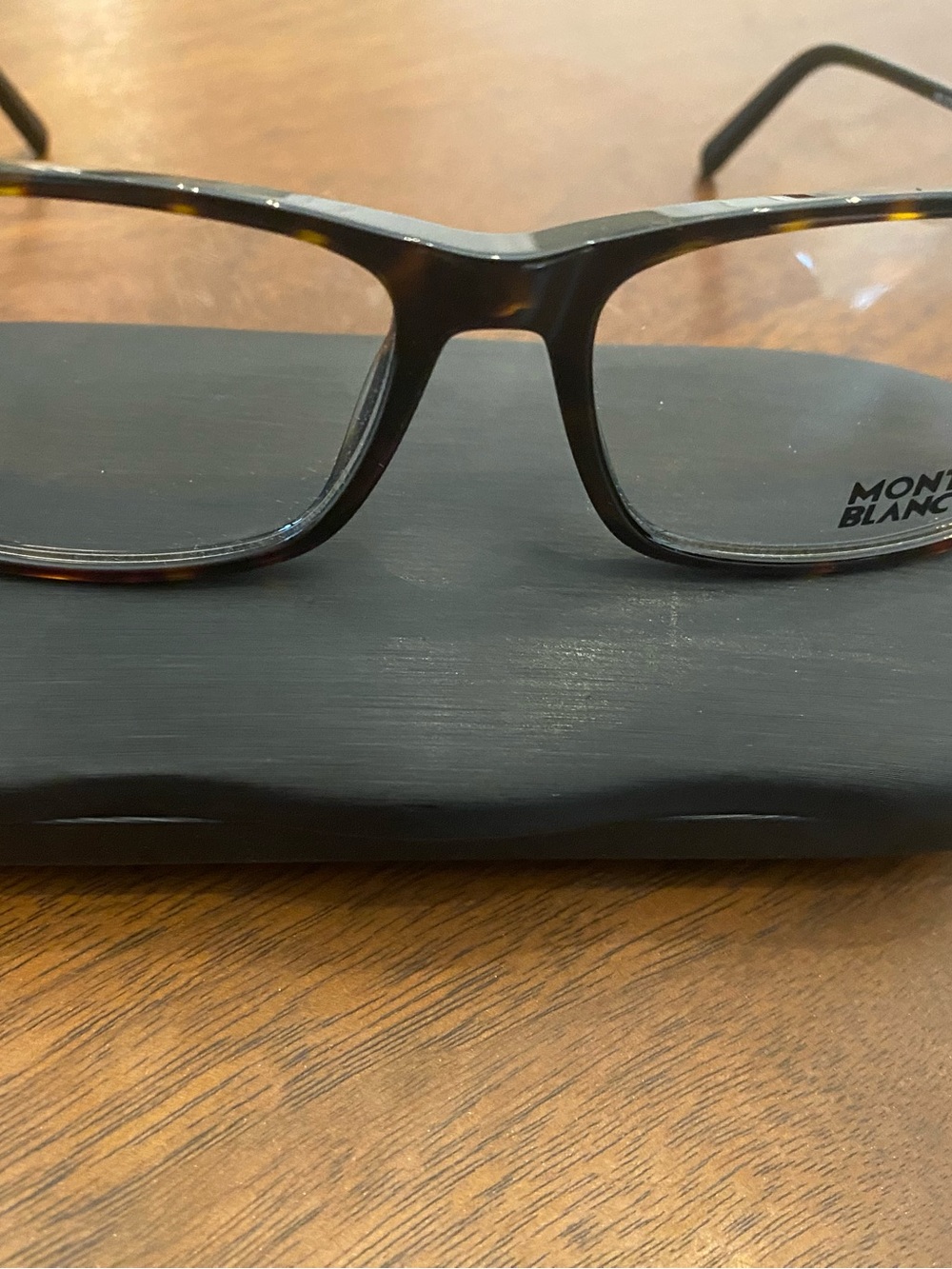 Montblanc Tortoiseshell Rectangular Eyeglasses
